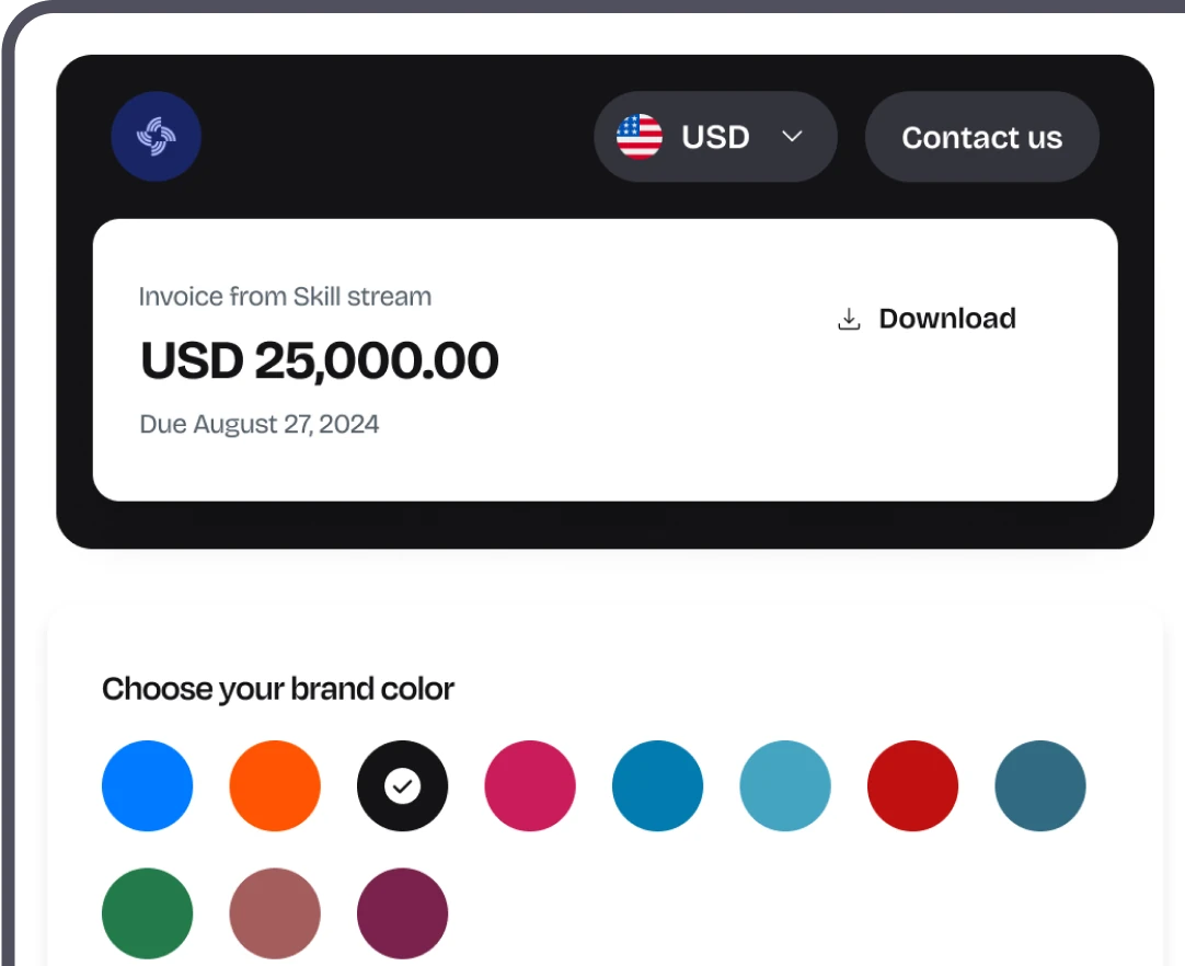 Invoice brand color customization