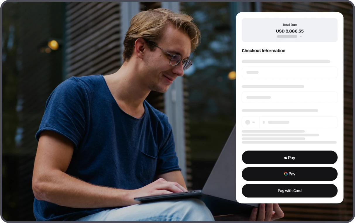 A customer completing a Gidstack checkout